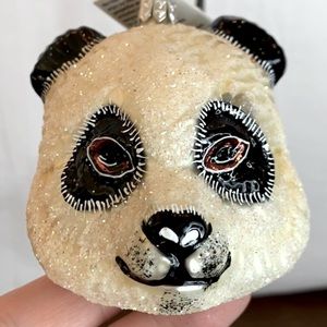 Retired NEW Glass Slavic Treasures PANDA Collectible Vintage Ornament
